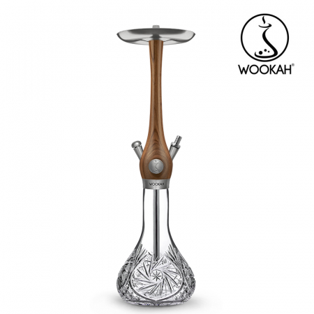 Narghilea WOOKAH din lemn, Walnut, Vas transparent [8]