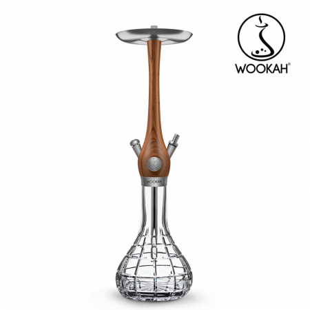 Narghilea WOOKAH din lemn, Walnut, Vas transparent [4]