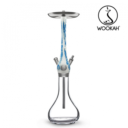 Narghilea - Narghilea WOOKAH din lemn, model Arctic Blue, Vas transparent