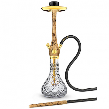 Narghilea din lemn, Exclusiv, Placata Cu Aur 24K, Model Grom, Vas Olives [1]