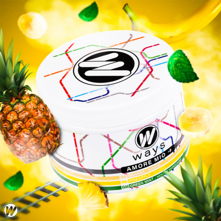 Aroma Narghilea Ways Amore - Banana, Ananas si Menta, 200gr [1]