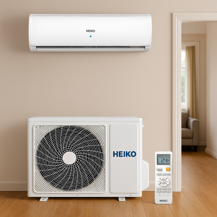 Aer condiționat Heiko Brisa 3.2kW – imagine produs unități interioară/exterioară + telecomandă [1]