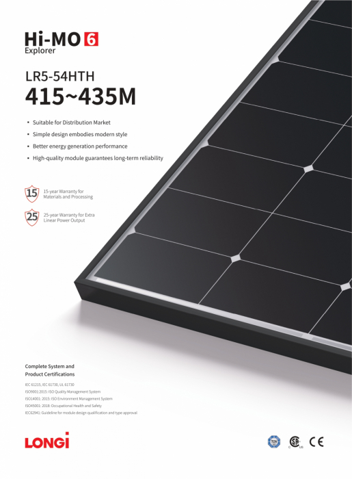 Palet Panou solar Longi 420W, 15.12 KW, 36 X Panou solar fotovoltaic monocristalin, LR5-54HTH 415~435M, 420W [2]