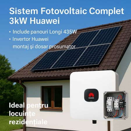 SISTEME COMPLETE - Sistem fotovoltaic complet 3kW Huawei – Montaj inclus