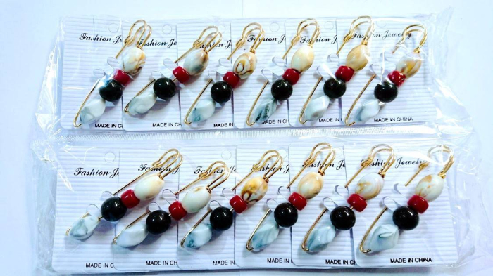 Brosa dama tip ac de siguranta cu 4 elemente decorative, 8 cm [2]