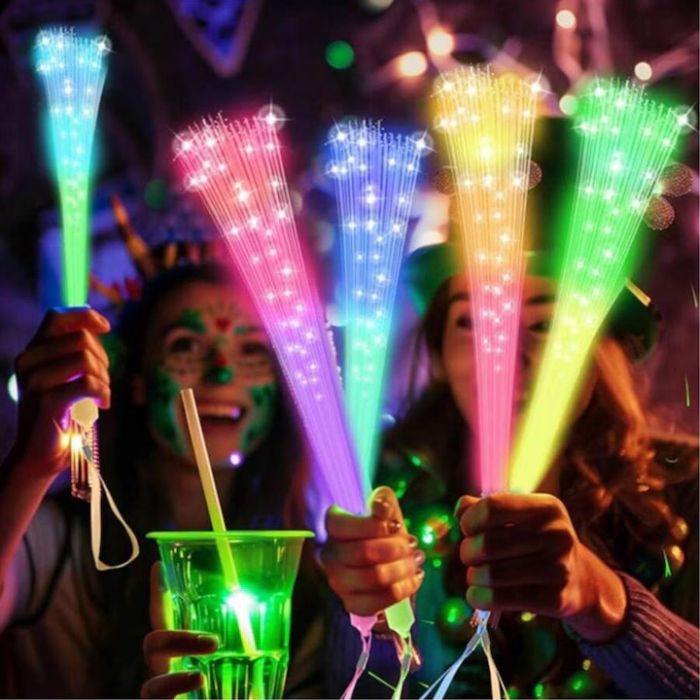 Baghetă Luminoasă cu LED și Fibră Optică, 25cm – Accesoriu Neon Fluorescent pentru Petreceri și Concerte [6]