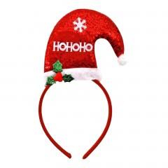 Bentita de Craciun pentru copii, model caciula cu paiete HoHoHo [1]