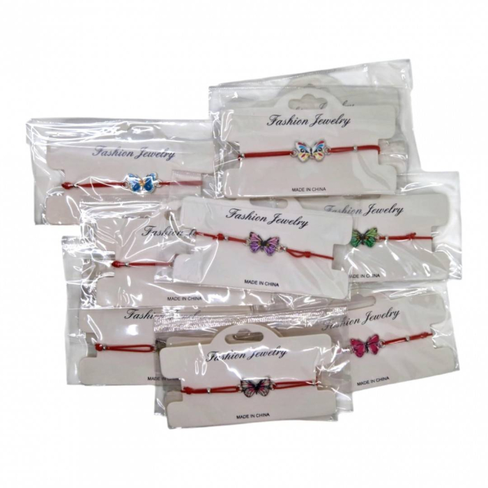 Bratara martisor, snur din elastic reglabil, cu fluturas multicolor [3]