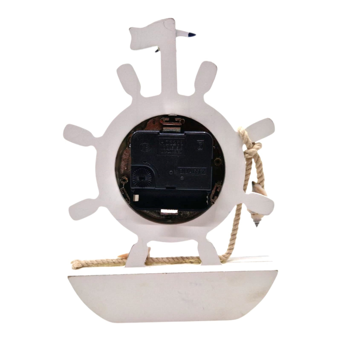 Ceas de Masa Decorativ cu Timona si Elemente Marine – Stil Mediteranean, 21 cm [2]