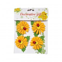ornamente din fetru, margarete cu gargarita, set 4 stickere [3]