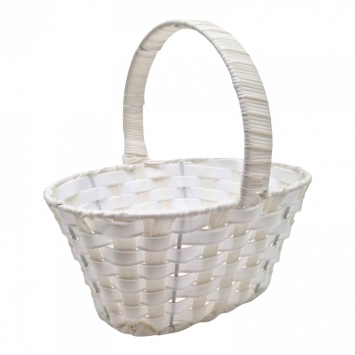 Set 3 cosuri ovale impletite, alb [3]