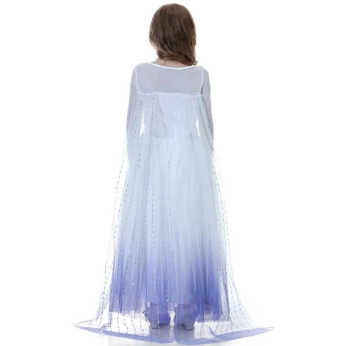Rochie Elsa cu trena, diadema, codita si bagheta magica, marimea S, 3-4 ani [2]