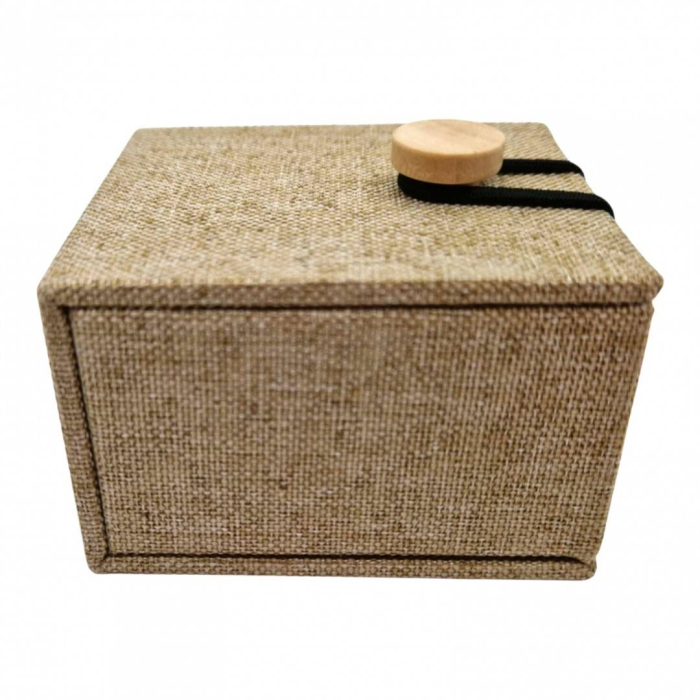 cutie pentru bijuterii, design iuta cu nasturel din lemn, 7x6x4.5 cm [2]