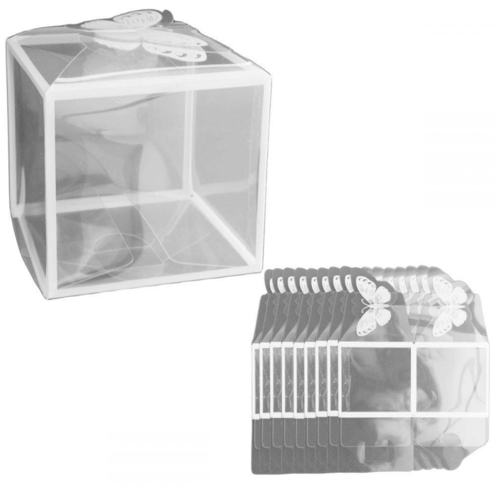 Set 12 cutii acetofan transparente cu fluture, 5x5x5 cm [3]