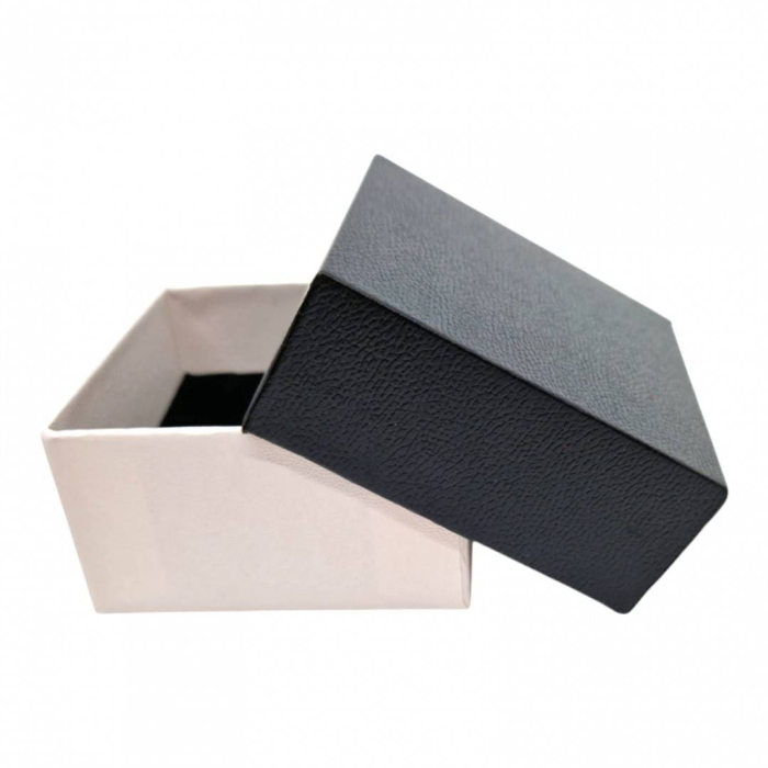 cutie pentru bijuterii, ceas, imitatie piele, negru cu alb, 8x8xx4.2 cm [2]