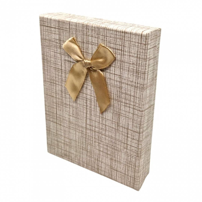 Cutie de bijuterii cu fundita, crem, 16x12x3 cm [3]