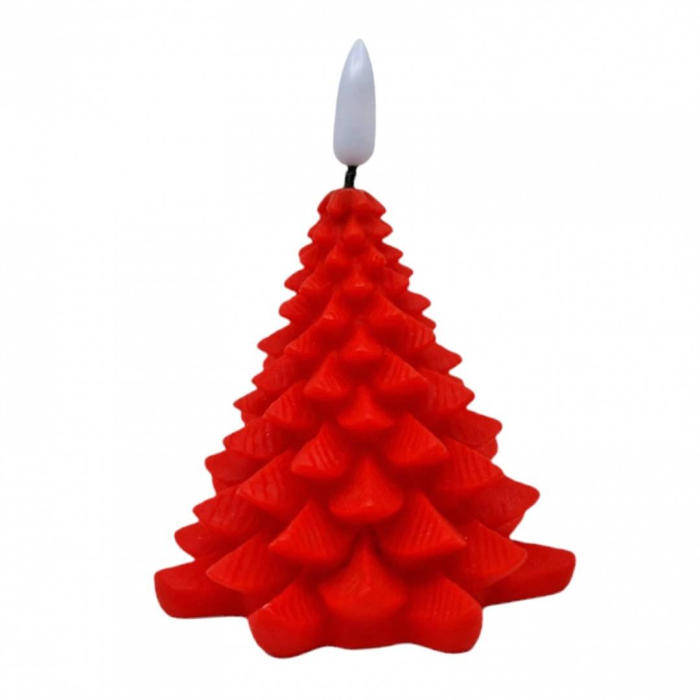 Decoratiune Craciun, brad cu lumini, 11 cm, verde/rosu [3]