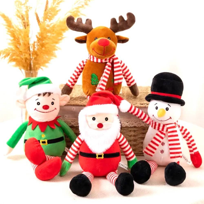 Decoratiune Craciun, jucarie moale din plus, om de zapada, 40 cm [3]