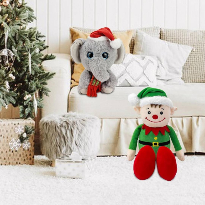 Decoratiune Craciun, jucarie moale din plus, spiridus, 40 cm [5]