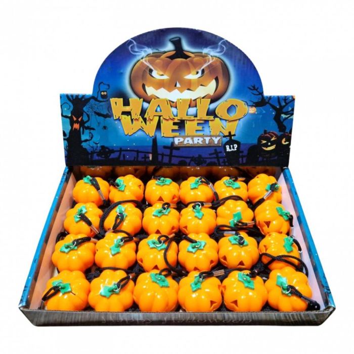 Decoratiune Halloween, dovleac cu lumini intermitente, medalion pentru gat [3]