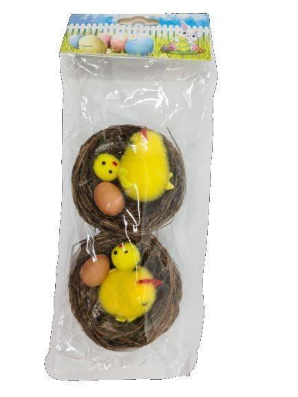 decoratiune Paste, set doua cuiburi cu puisori [3]