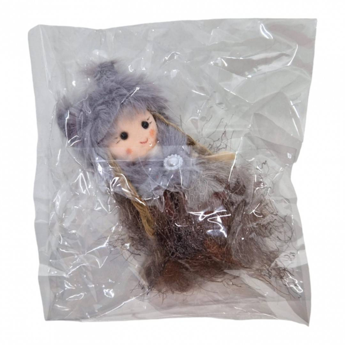 Decoratiune pentru pomul de Craciun, fetita eleganta, 16 cm,  gri [2]