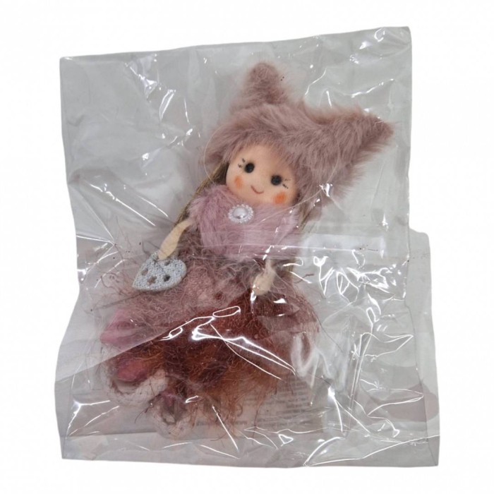 Decoratiune pentru pomul de Craciun, fetita eleganta, 16 cm, roz somon [2]