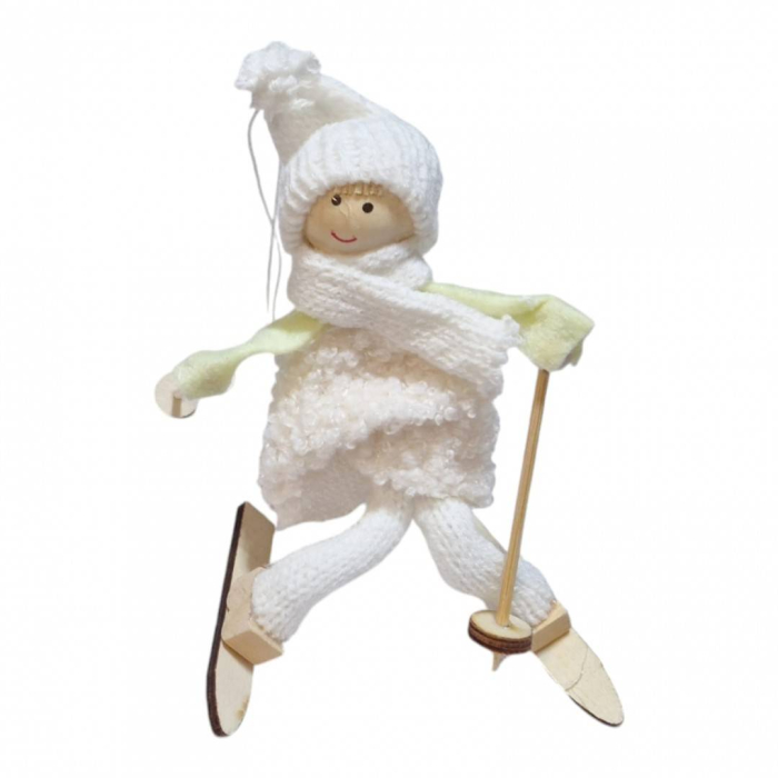 Decoratiune pentru pomul de Craciun, copilas cu schiuri [2]