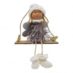 Decoratiune pentru pomul de Craciun, fetita in leagan, 17 cm [2]