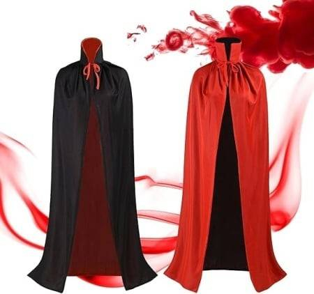 Pelerina reversibila rosu-negru pentru costume de Halloween si cosplay [3]