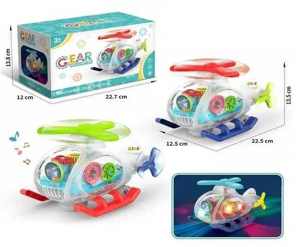 elicopter cu carcasa transparenta, lumini si sunete, 23 cm [2]