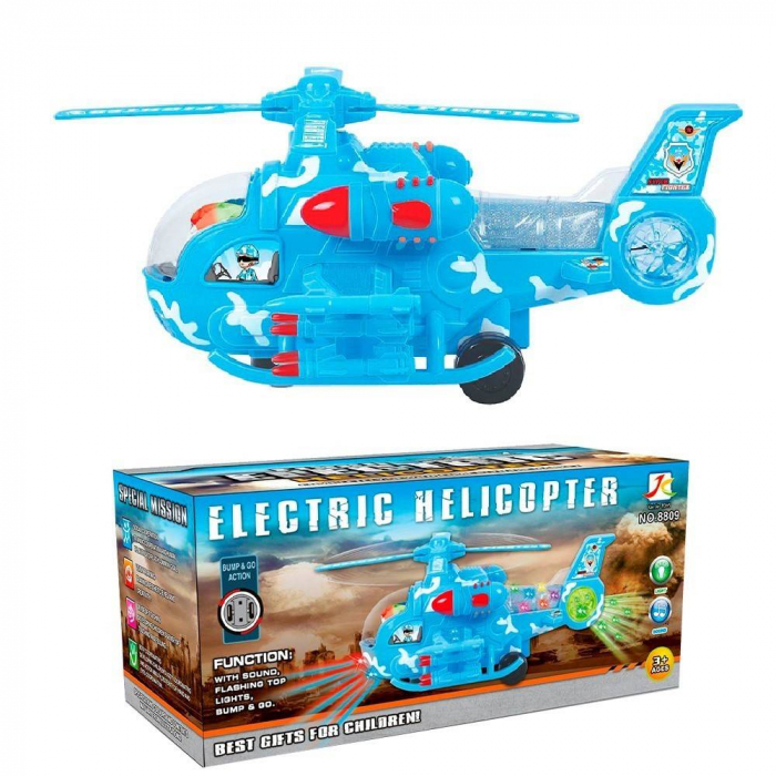 elicopter cu sunete si lumini, albastru, 26 cm [2]