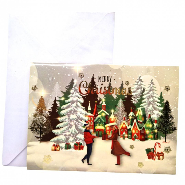 Felicitare 3D cu plic, pentru Craciun, Merry Christmas, 19x13 cm [2]