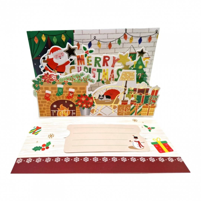 Felicitare 3D cu plic, pentru Craciun, Merry Christmas, 19x13 cm [9]