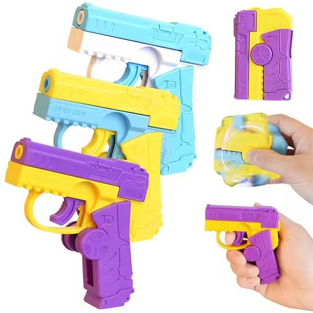 fidget spinner, pistol cu actiune mecanica, 2 in 1 [3]