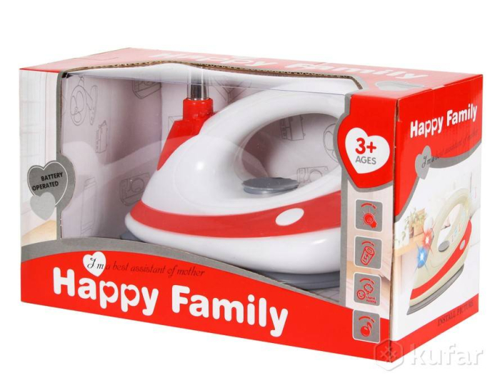 Fier de calcat cu lumini, sunete, pulverizare, rosu, 20 cm [2]