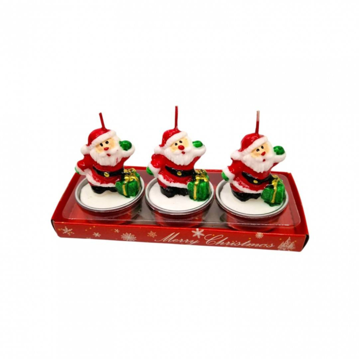 Lumanari decorative pentru Craciun, set 3 buc, Mos Craciun [2]