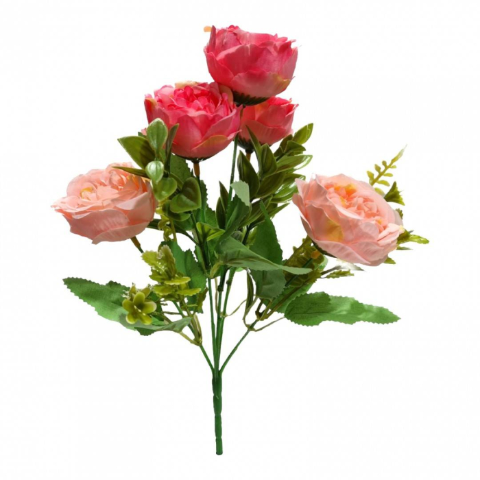 Flori arificiale, bujori, buchet de 5 fire, 30 cm [2]