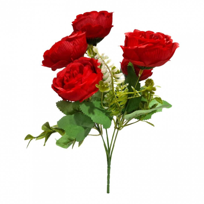 Flori arificiale, bujori, buchet de 5 fire, 30 cm [3]