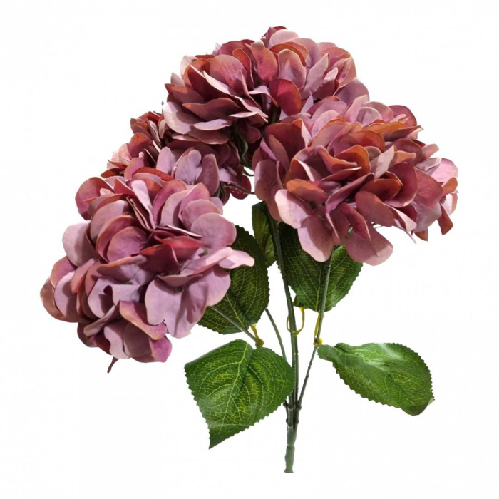 Flori artificiale, buchet 5 fire, hortensie, 42 cm [3]