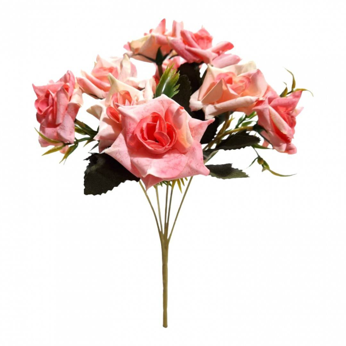 Flori artificiale, buchet 5 fire, miniroze, 28 cm [2]