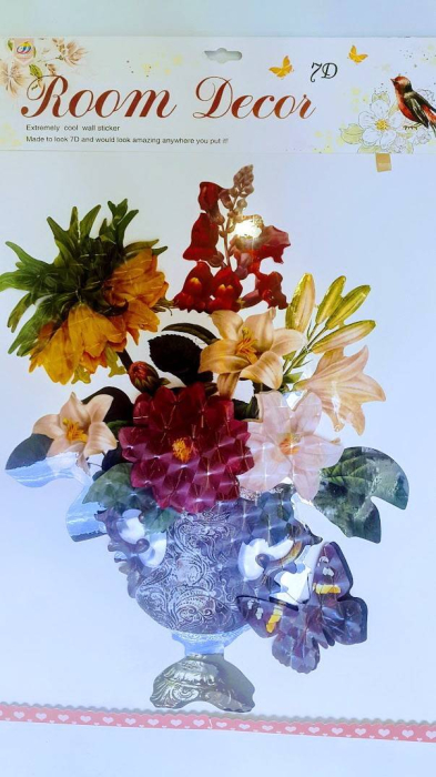 Autocolant de perete, sticker in relief, flori [4]