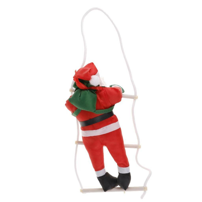 Mos Craciun pe scara , 25 cm , decoratiune Craciun pentru exterior [4]