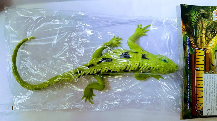 iguana din plastic moale, soparla marime naturala, 35 cm [3]