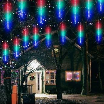 Instalatie luminoasa multicolora, turturi cu efect de lumina curgatoare, 8 tuburi, 240 LED-uri, lungime 3 m cu posibilitate de prelungire [4]