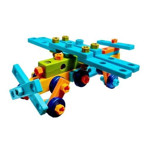 Joc de constructie cu suruburi si piulite, 4 in 1, avion, creative play, nivel de dificultate mediu, 85 piese [2]