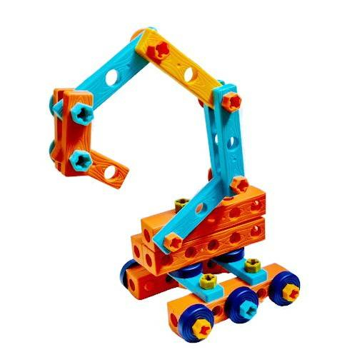 joc de constructie cu suruburi si piulite, 4 in 1, macara, creative play, nivel de dificultate mediu, 75 piese [3]