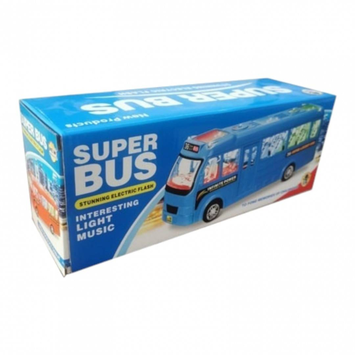 Autobuz de jucarie cu sunete si lumini, 26.5 cm, albastru [2]
