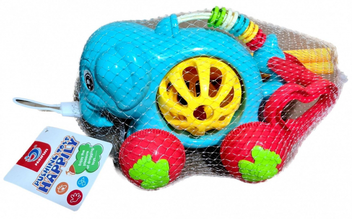 jucarie de impins, elefant cu tija reglabila, 21 cm [3]