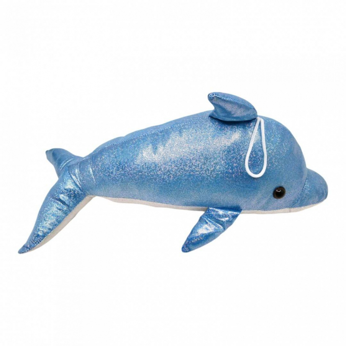 Jucarie de plus cu detalii brodate, delfin Marea Neagra, 50 cm, albastru [2]